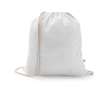 Sac à cordon en coton recyclé et polyester 150 g/m² couleur blanc