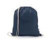 Sac à cordon en coton recyclé et polyester 150 g/m² couleur bleu marine