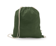 Sac à cordon en coton recyclé et polyester 150 g/m² couleur vert militaire