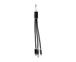 Set de câbles de charge 3 en 1 avec mousqueton pour le transport couleur noir