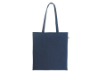 Sac de courses en coton biologique avec longues anses 140 g/m² couleur bleu marine