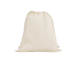 Sac à dos en cordon fabriqué en coton bio avec anses 140 g/m² couleur naturel