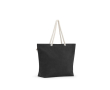 Sac de plage en coton recyclé avec anses longues 220 g/m2 couleur noir