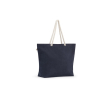 Sac de plage en coton recyclé avec anses longues 220 g/m2 couleur bleu