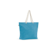 Sac de plage en coton recyclé avec anses longues 220 g/m2 couleur bleu ciel