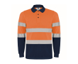 Polo de travail à manches longues 170 g/m² Roly Polaris L/S couleur orange fluorescent