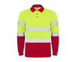 Polo de travail à manches longues 170 g/m² Roly Polaris L/S couleur rouge