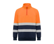 Sweat-shirt de travail haute visibilité 280 g/m² Roly Spica couleur orange fluorescent