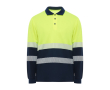 Polo de travail visible à manches longues 170 g/m² Roly Vega LS couleur jaune fluorescent