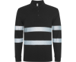 Polo unisexe manches longues haute visibilité 220 g/m² Roly Foran L/S couleur noir