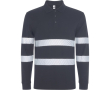 Polo unisexe manches longues haute visibilité 220 g/m² Roly Foran L/S couleur gris taupe