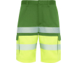 Bermuda bicolore multipoches haute visibilité unisexe 210 g/m2 Roly Lada couleur jaune fluorescent