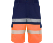 Bermuda bicolore multipoches haute visibilité unisexe 210 g/m2 Roly Lada couleur orange fluorescent