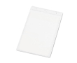 Identifiant vertical en plastique avec trous pour mousqueton 11x17 cm couleur transparent