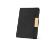 Ensemble bloc-notes et stylo en bambou, encre noire, A5, pages lignées couleur noir