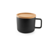 Mug en céramique avec couvercle en bambou couleur noir