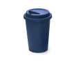 Tasse à emporter en plastique réutilisable avec couvercle 450ml couleur bleu marine