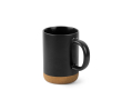 Tasse en céramique avec base en liège amovible et finition mate 320 ml couleur noir