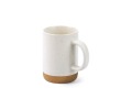 Tasse en céramique avec base en liège amovible et finition mate 320 ml couleur blanc cassé