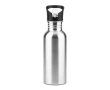 Gourde en acier inoxydable simple paroi avec paille 690 ml couleur argenté mat