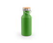 Bouteille en acier inoxydable avec bouchon en bambou et anse 580ml couleur vert