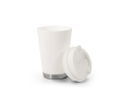 Tasse de voyage à double paroi avec couvercle rabattable 410ml couleur blanc