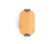Boîte repas hermétique en plastique avec couvercle en bambou 1 L couleur bleu marine
