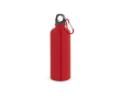 Gourde en acier inoxydable à paroi simple avec mousqueton 550 ml couleur rouge
