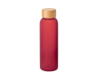 Gourde en verre dépoli avec bouchon à vis en bambou 520 ml couleur rouge
