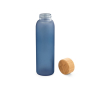 Gourde en verre dépoli avec bouchon à vis en bambou 520 ml couleur bleu roi