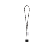 Cordon tubulaire avec mousqueton et support téléphone 6,5 x 4,1 cm couleur noir/gris