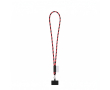 Cordon tubulaire avec mousqueton et support téléphone 6,5 x 4,1 cm couleur rouge foncé