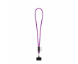 Cordon tubulaire avec mousqueton et support téléphone 6,5 x 4,1 cm couleur rose fluorescent