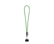 Cordon tubulaire avec mousqueton et support téléphone 6,5 x 4,1 cm couleur vert fluorescent