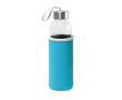 Bouteille en verre avec bouchon en acier inoxydable et sangle 520ml couleur bleu ciel