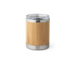 Gobelet en acier inoxydable et bambou, double paroi et couvercle 350ml couleur bois