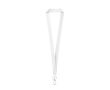 Tour de cou en polyester pour sublimation avec mousqueton ovale couleur blanc