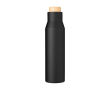 Bouteille isotherme étanche en acier inoxydable et bambou 500ml couleur noir