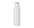 Bouteille isotherme étanche en acier inoxydable et bambou 500ml couleur blanc