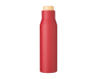 Bouteille isotherme étanche en acier inoxydable et bambou 500ml couleur bordeaux