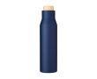 Bouteille isotherme étanche en acier inoxydable et bambou 500ml couleur bleu marine