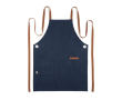 Tablier écologique avec 3 poches et bretelles croisées 220 g/m² couleur bleu marine