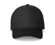 Casquette en coton brossé 5 panneaux avec boucle métallique 260 g/m² couleur noir