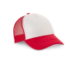 Casquette en polyester avec filet et fermeture en plastique 150 g/m² couleur rouge