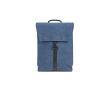 Sac à dos en coton recyclé avec détails en similicuir 25L couleur bleu