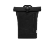 Sac à dos écologique à fermeture roulée avec base renforcée et poche frontale 16L couleur noir