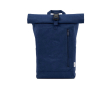 Sac à dos écologique à fermeture roulée avec base renforcée et poche frontale 16L couleur bleu marine