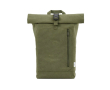Sac à dos écologique à fermeture roulée avec base renforcée et poche frontale 16L couleur vert militaire