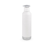 Bouteille en acier recyclé à double paroi avec bouchon à roue 750 ml couleur argenté