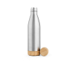 Bouteille en acier inoxydable recyclé avec couvercle en bambou 750ml couleur argenté